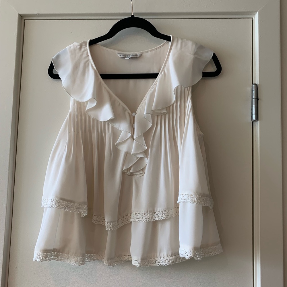 Ruffle white blouse with layers